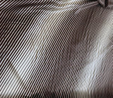 Brown & White Diagonal Stripe Zebra - 100% Silk Charmeuse Fabric 54" width