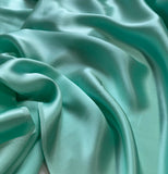 Seafoam Aquamarine - 100% Silk Charmeuse Fabric