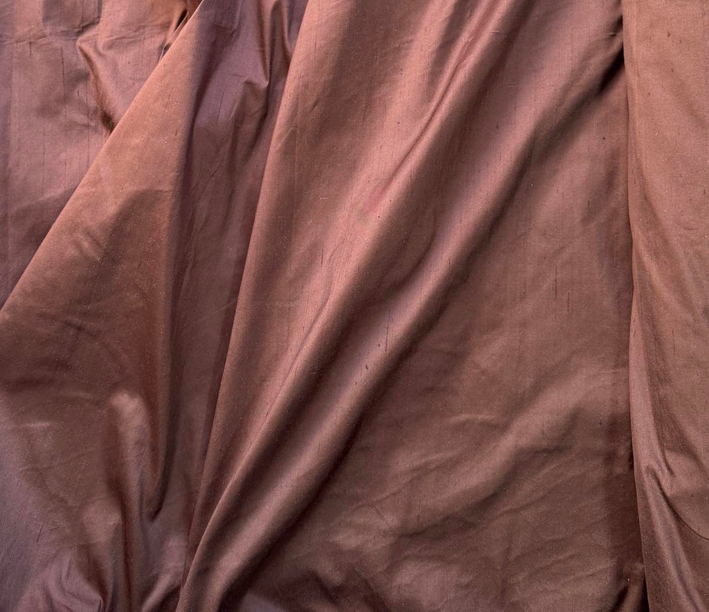 Mahogany Brown 100% Silk Dupioni Fabric