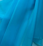 Turquoise Blue - 100% Silk Organza Fabric