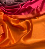 Ombre Sunset - 100% Silk Hammered Charmeuse Fabric