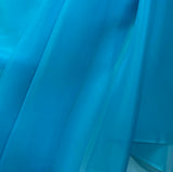 Turquoise Blue - 100% Silk Organza Fabric