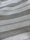 White & Gray Stripe 100% Linen Fabric