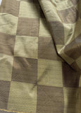 Gold & Brown Check - Silk Dupioni Fabric