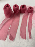 Bubblegum Pink 100% Silk Sheer Crinkle Chiffon Ribbon ( 4 Widths to choose from)