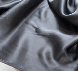 Dark Gray - 100% Silk Charmeuse Fabric