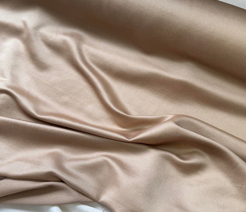 Pale Rose Gold Champagne - Silk/Rayon Satin Fabric