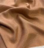 Copper Terra Cotta Crackle - 100% Silk Jacquard Fabric