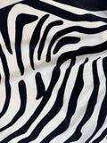 Black & White Zebra Stripes - 16mm Silk Crepe de Chine Fabric