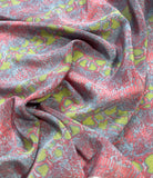 Pink, Lime & Blue Snakeskin - 16mm Silk Crepe de Chine Fabric