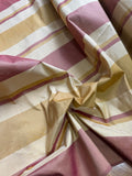 Rust & Gold Stripe - Silk Dupioni Fabric