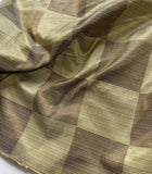 Gold & Brown Check - Silk Dupioni Fabric