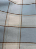 Blue & Beige Large Scale Plaid 100% Linen Fabric