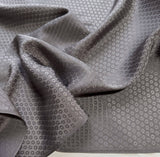 Charcoal Gray Geometric Circles - 100% Silk Jacquard Fabric