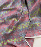 Pink, Lime & Blue Snakeskin - 16mm Silk Crepe de Chine Fabric