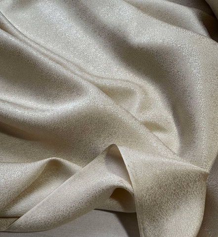 Ivory Crackle - 100% Silk Jacquard Fabric