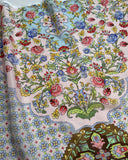 Johnny Was Boho Floral Geometric Print - 100% Silk Satin Crepe Fabric