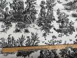 Black on White Toile - Cotton Canvas Fabric
