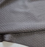 Charcoal Gray Geometric Circles - 100% Silk Jacquard Fabric