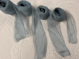 French Blue 100% Silk Sheer Crinkle Chiffon Ribbon ( 4 Widths to choose from)