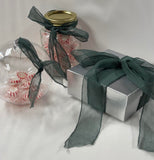 Spruce Green 100% Silk Sheer Crinkle Chiffon Ribbon ( 4 Widths to choose from)