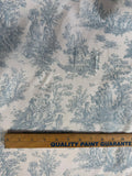 Sky Blue on White Toile - Cotton Canvas Fabric