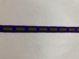 Vintage Purple & Green Woven Ribbon Trim 1/2" wide -5 Yards-