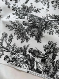 Black on White Toile - Cotton Canvas Fabric