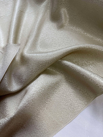 Beige Crackle - 100% Silk Jacquard Fabric