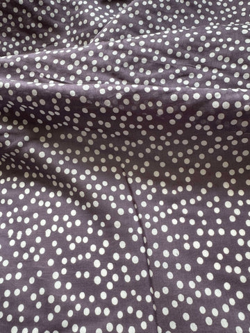 Dusty Purple with White Polka Dots - Silk/Cotton Voile Fabric