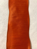 Pumpkin Orange Wired Faux Silk Dupioni Ribbon 4" wide