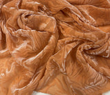 Persimmon Orange Floral - Hand Dyed Burnout Silk Velvet