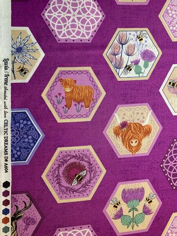Celtic Dreams by Lewis & Irene Cotton Fabric Cows Bees Deer