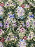 Botanical by In The Beginning 100% Cotton Fabric - Iris & Orchid Butterfly Floral with Ferns