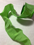 Lime Green Wired Faux Silk Dupioni Ribbon 4" wide