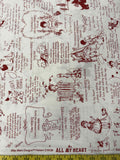 All My Heart by Riley Blake J Wecker Frisch 100% Cotton Fabric Retro  Valentine's Day