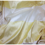 Yellow & White Stripe Silk TAFFETA Fabric - 36"x40" Remnant