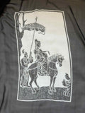 Chinese Royal on Horse White/Black - Silk Chiffon Fabric 44"x44" Panel