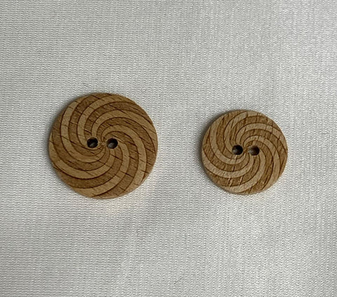 Swirl Wood Round Button - Dill Buttons Brand (2 Sizes to Choose From)