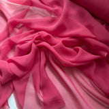 Rouge Reddish Pink - Silk Chiffon Fabric 8 momme weight