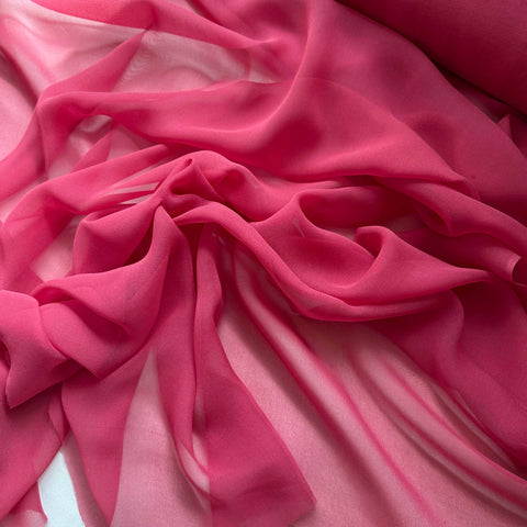 Rouge Reddish Pink - Silk Chiffon Fabric 8 momme weight