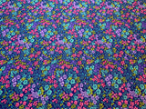 Small Scale Pink & Blue Floral by Fabric Traditions Cotton Fabric