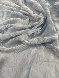 Cornflower Blue Floral - Hand Dyed Burnout Silk Velvet