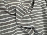 Gray & White Stripe 100% Cotton Chambray Fabric