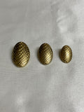 Gold Crocodile Reptile Metal Oval Button (3 Sizes to Choose From)