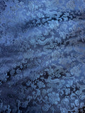 Navy Blue Dragons - Silk Brocade Fabric