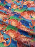 Fabulous Flamingos Allover Blue- Paintbrush Studio Cotton Fabrics