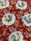 Red Roosters Morning Bloom Farmhouse Barn by Wild Apple 100% Cotton Fabric