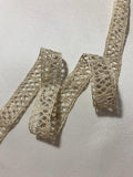 Antique Ecru Bobbin Lace Insertion Trim 9/16" wide x 2.5 Yards Cotton