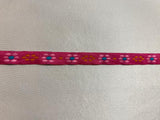 Vintage Groovy Hot Pink Daisies - Jacquard Ribbon 1/2" wide -2 Yards-